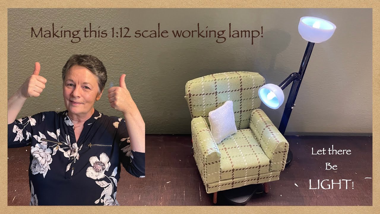 Making this 1:12 scale dollhouse Floor Lamp