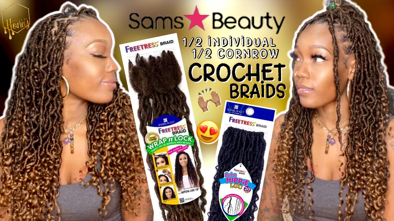 Versatile Crochet FAUX LOCS in 2 hrs 😍 Freetress BOHO HIPPIE LOCS + HIPSTA LOCS 🔥 feat SAMS BEAUTY