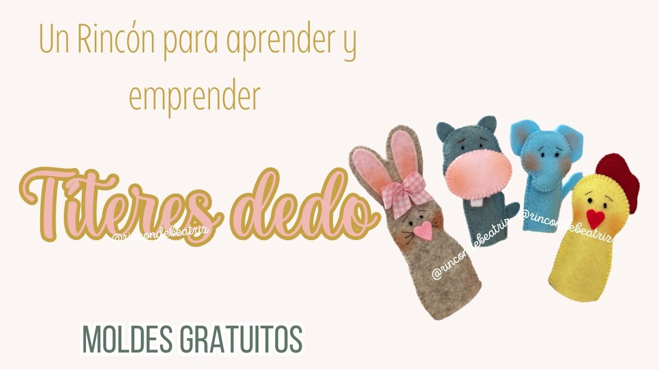 Cómo hacer títeres dedo - @ElRincóndeBeatriz -#diykids- manualidades infantiles paño lency / fieltro