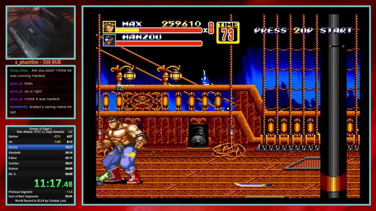 Streets of Rage 2 - Max Mania% Speedrun (45:10) by King iOpa