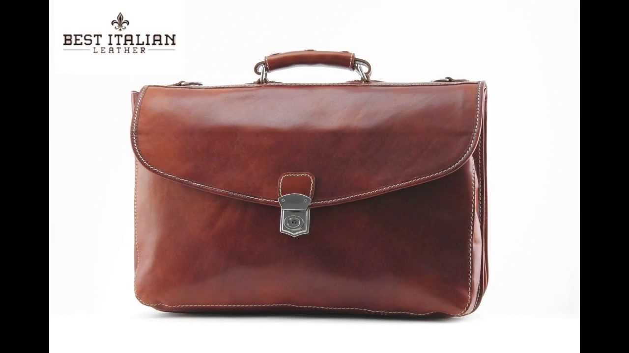 IMedici Spacious Italian Leather Laptop Briefcase with Turn-key Closure Color Honey, SKU - IM4050HN