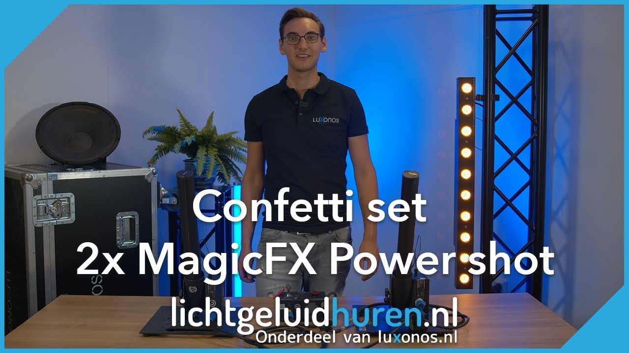 Instructievideo - Confetti set  2x MagicFX Power shot | Lichtgeluidhuren.nl - Luxonos