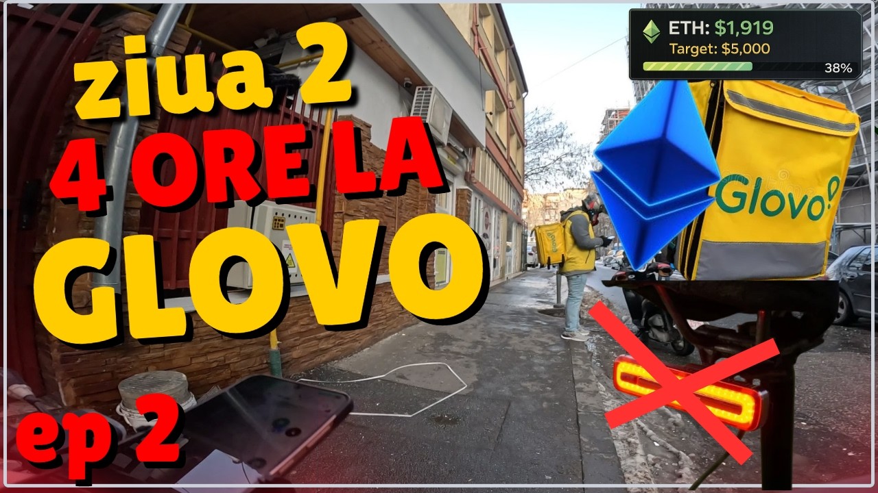 AM GREȘIT IAR DRUMUL! Ziua 2 la Glovo: comandă grea și bacșiș surpriză!🤬orice pentru ETH.😵‍💫