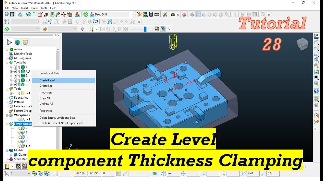 Powermill 2017 tutorial How to Create Setup in powermill & Insert clamp in powermill tutorial