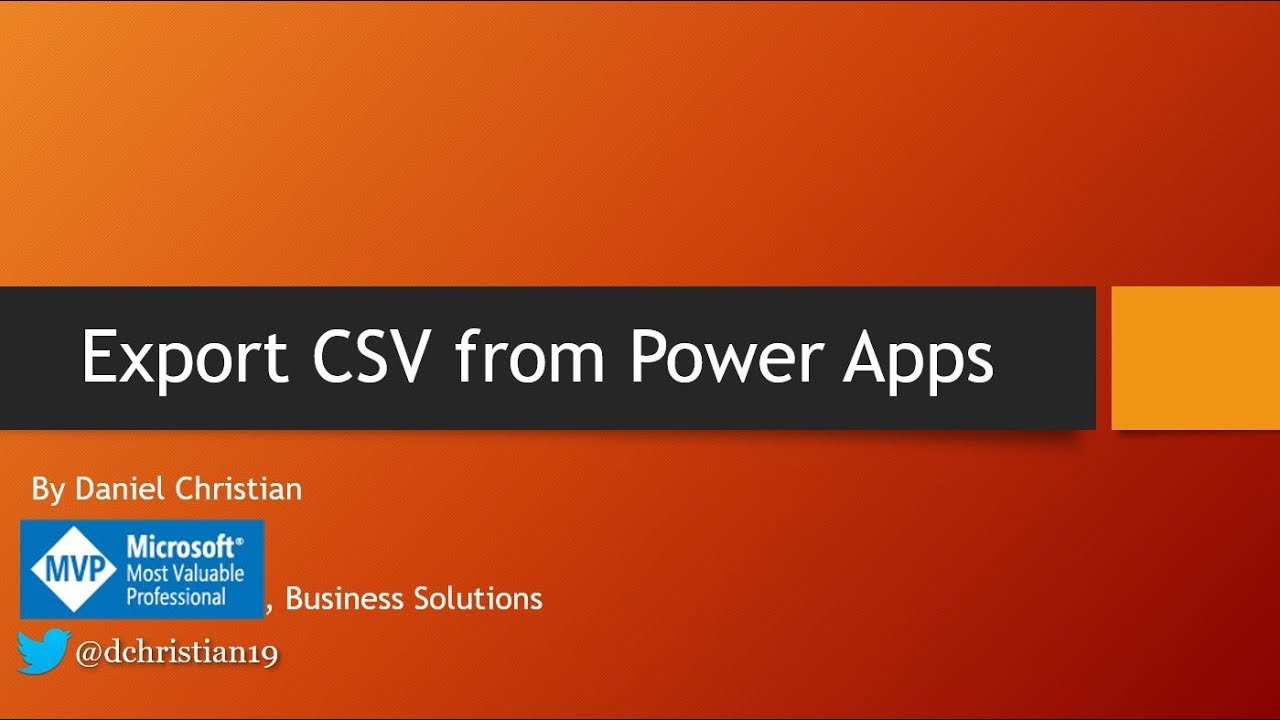 Export CSV from Power Apps