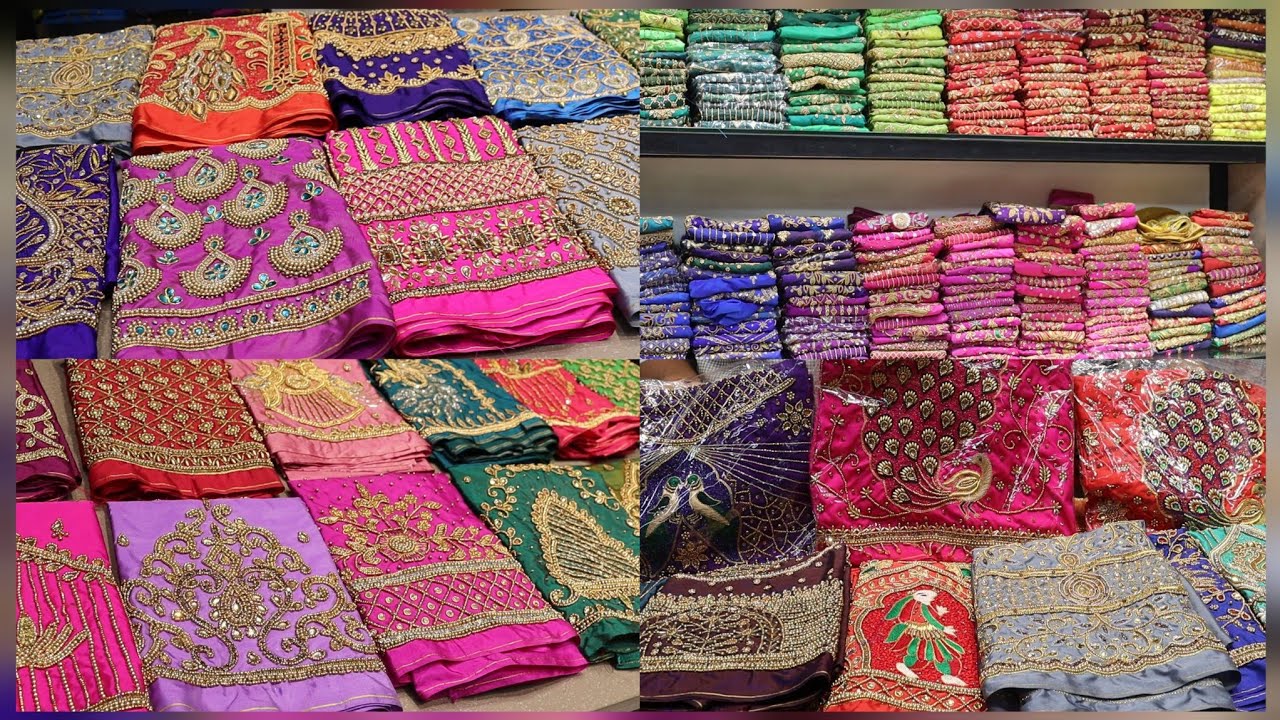 Buy 3 Blouse Rs 999 Only Pure Aari work Bridal Blouse material online sowcarpet