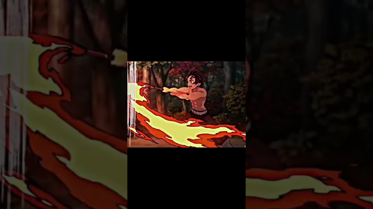 Tanjiro using sun breathing 