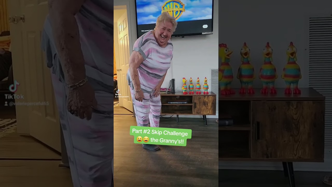 My 82 year old Mom trying to skip!! Hilarious 😂