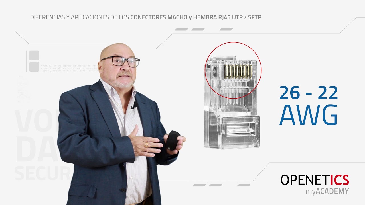 Clip 4. Diferencias y aplicaciones de los conectores macho y hembra RJ45 UTP / SFTP