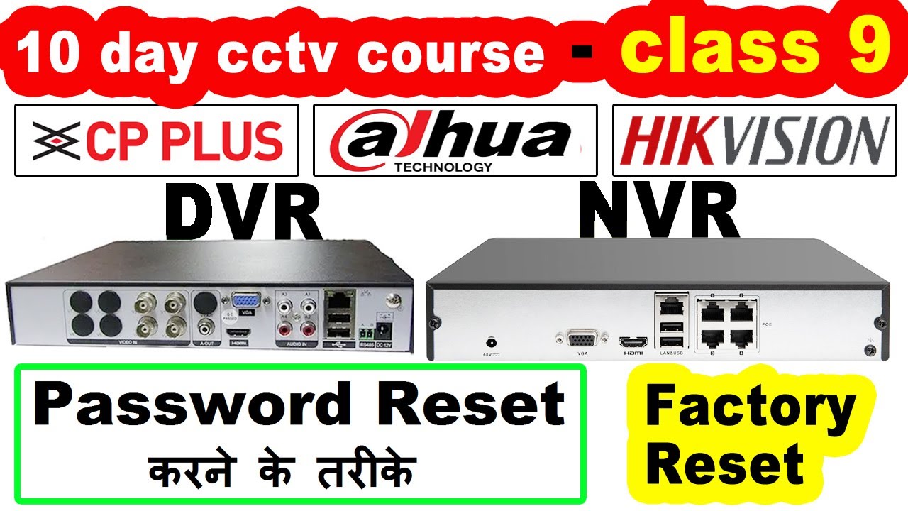 10 day cctv course class 9 : cp plus dvr password reset | hikvision nvr password reset | dahua reset