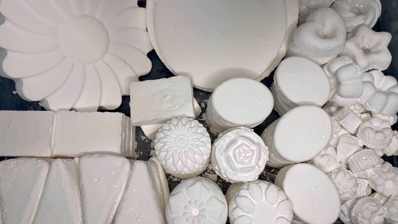 Mass Crush of Reformed Gym Chalk // Oddly Satisfying • ASMR