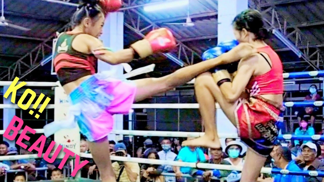 บิวตี้มาอย่างโหดอัดรุ่นพี่จบเพียงยกแรกムエタイBeauty VS PetchJunior! Muaythai Knock out!