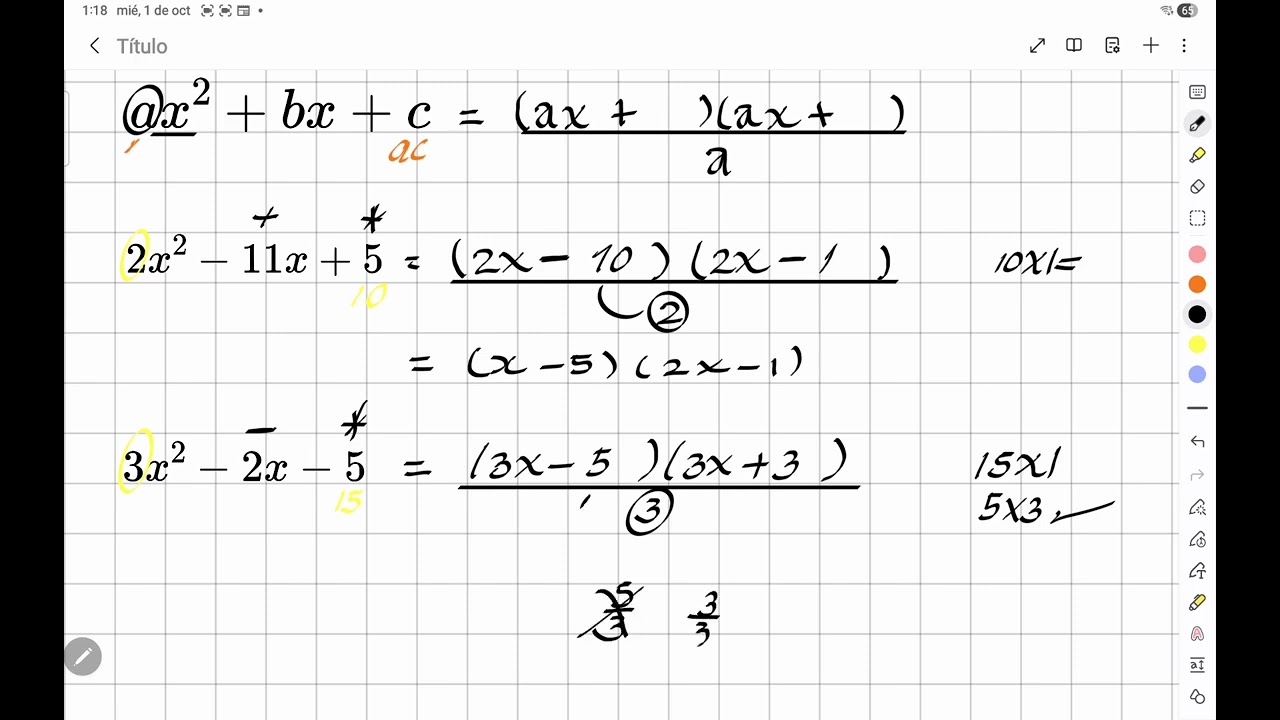 Trinomio de la forma ax²+bx+c