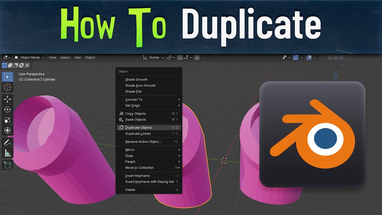Как дублировать объекты в Blender 5