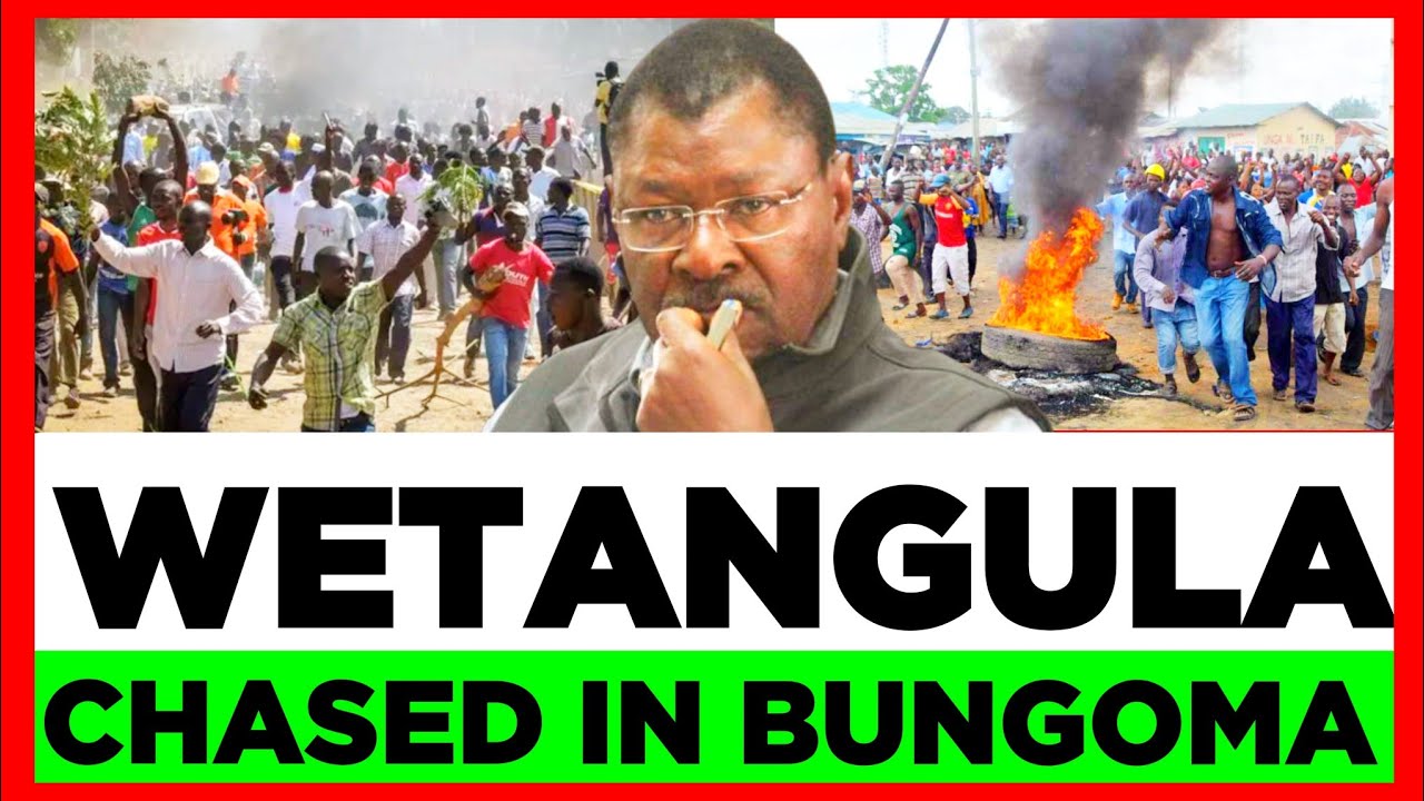 Breaking News! Speaker Wetangula Chased & Heckled in Burial in Bungoma , Police Forced to Rescue Him