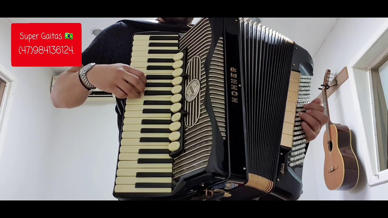 🇧🇷ACORDEON HONHER GOLA BLACK GOLD 4/6 DUPLO CASSOTO Música inicial KM 11.