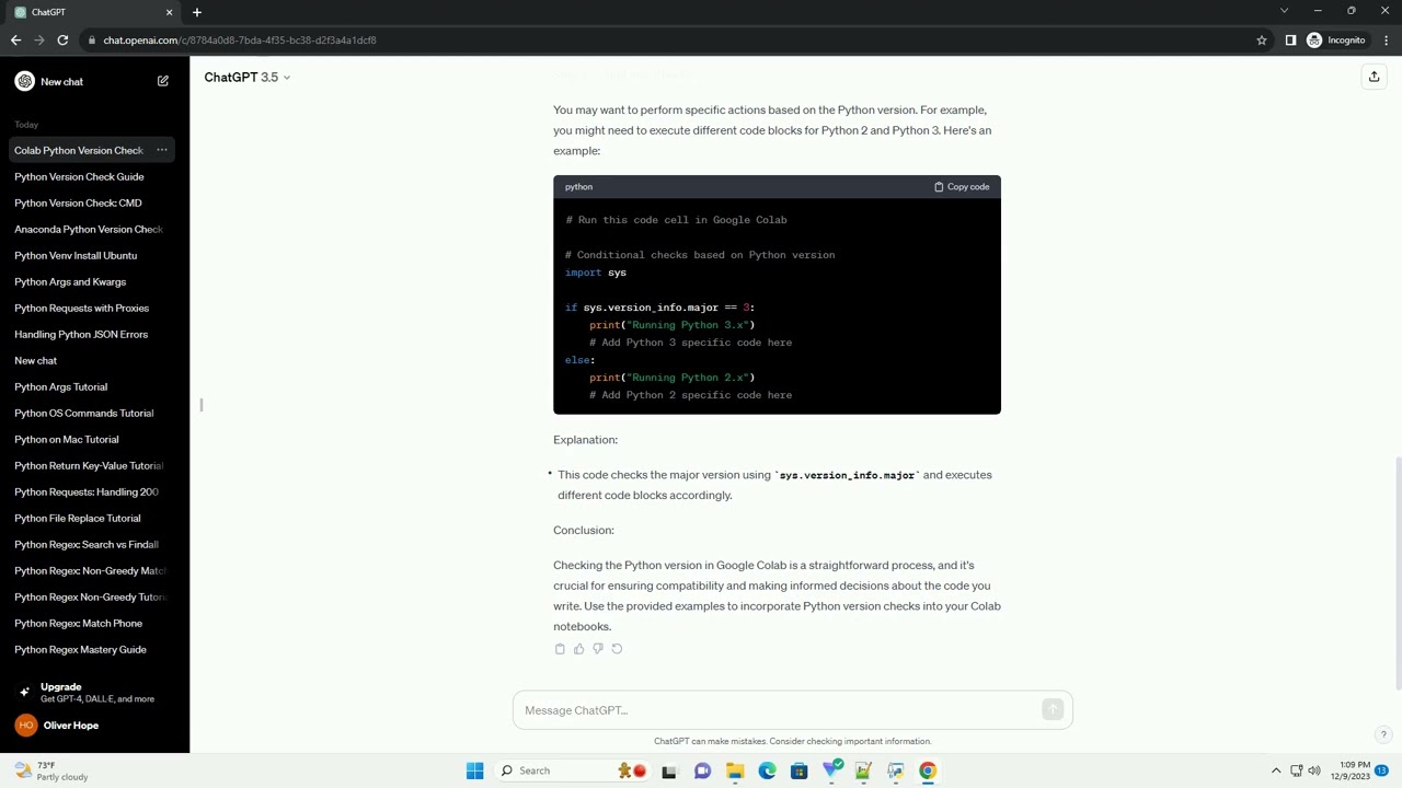python version check colab