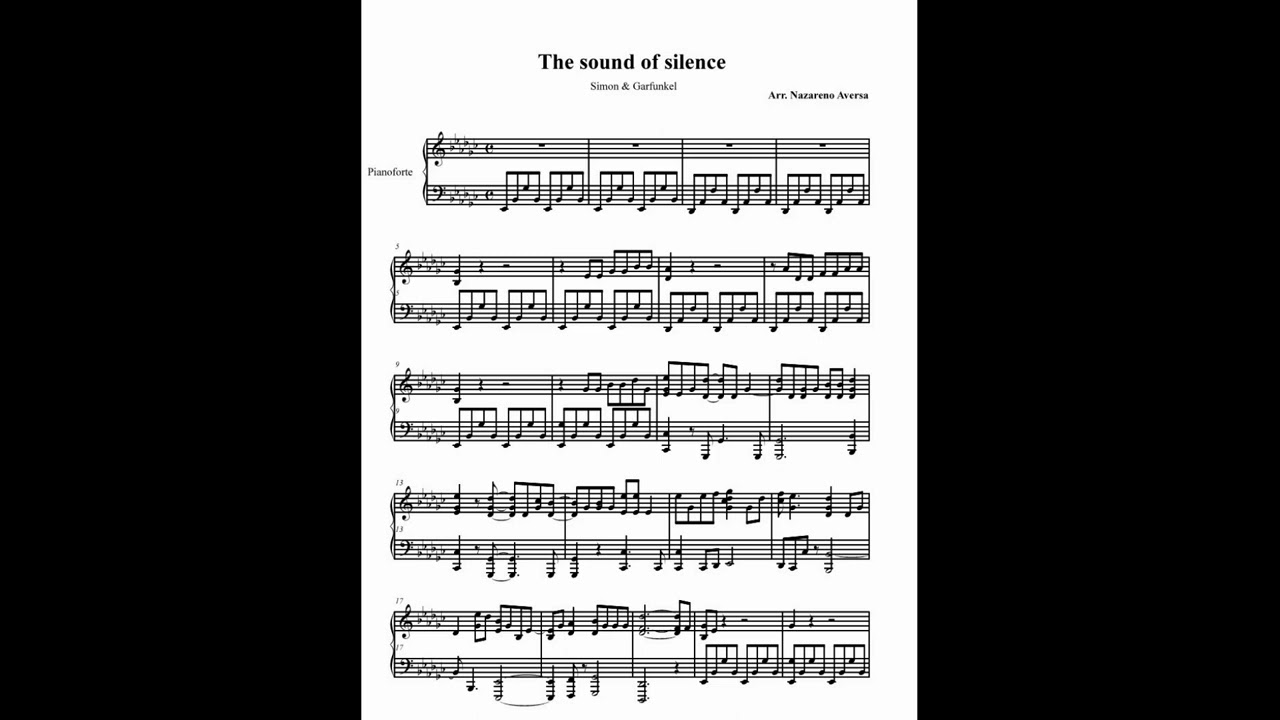 The sound of silence - piano sheet music version