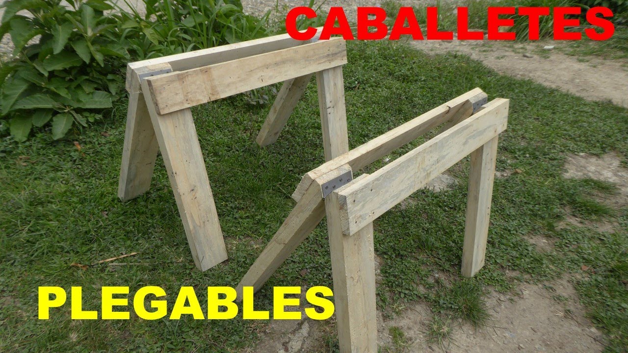 Como hacer RESISTENTES CABALLETES PLEGABLES de madera MUY FACIL