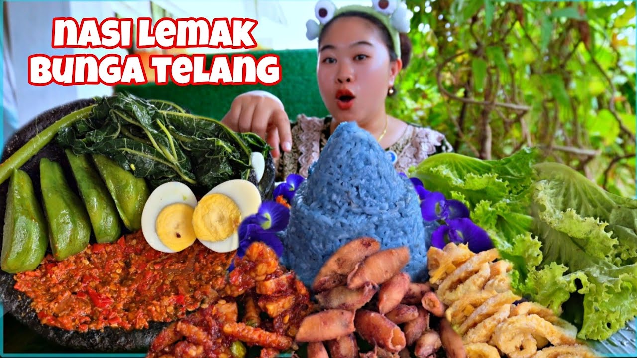 NASI LEMAK BUNGA TELANG‼️ CUMI ASIN GORWNG, TEMPE ORAK ARIK, TELUR, LALAPAN