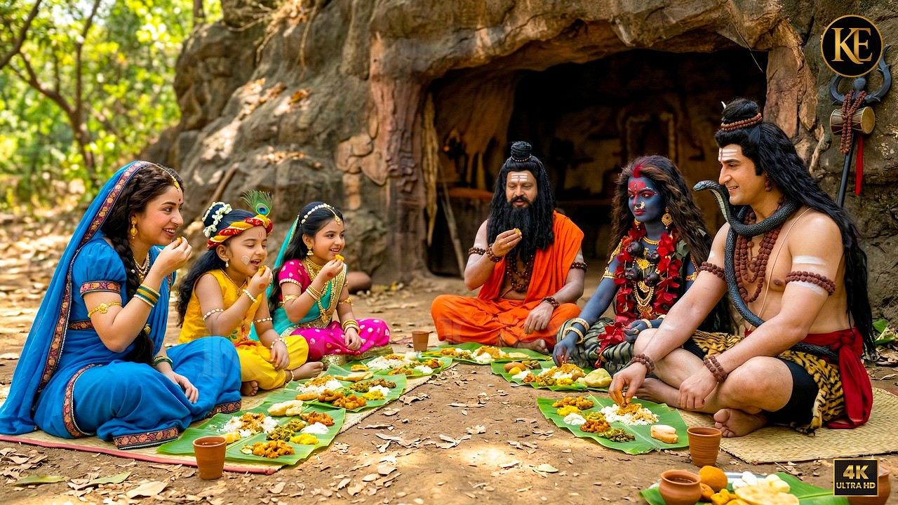 जंगल के गुफा में जाकर जब मैया और बाल कान्हा ने किया शिव और काली जी के साथ भोजन || Yashomati Maiya