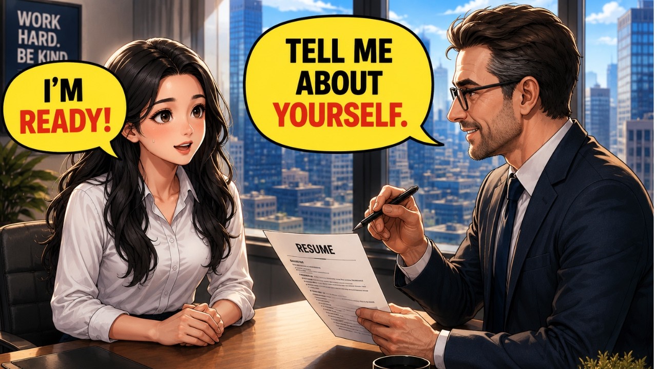 My First Job Interview in Chicago | Simple English Conversation (A1&ndash;A2)