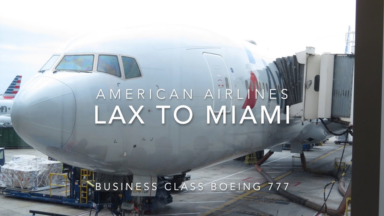 Los Angeles LAX to Miami on American Airlines Boeing 777-300 Flight 1297 Business Class