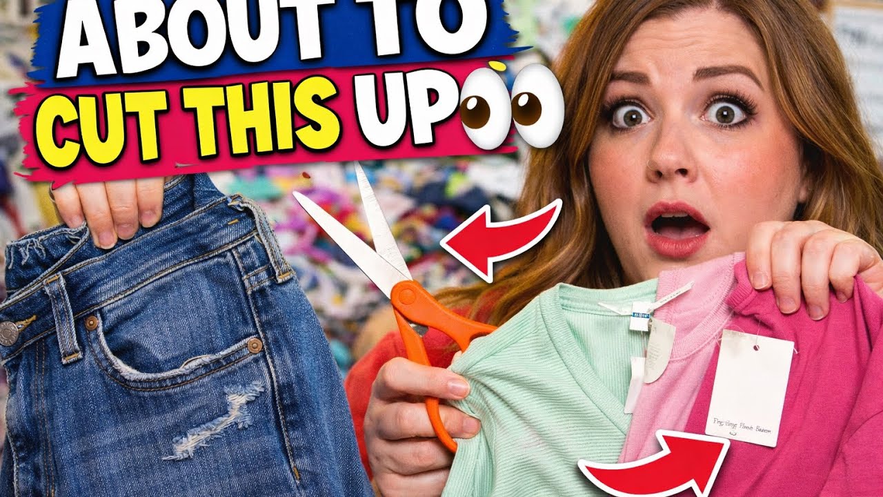I’m Cutting Up These Jeans & Brand New Shirts 😳✂️ | Upcycle Sneak Peek