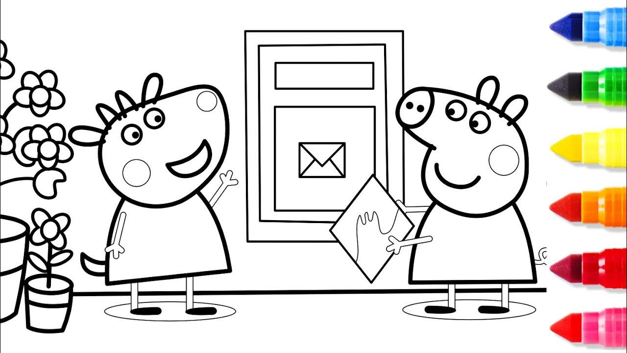 Peppa Pig Coloring Pages For Kids with Nursery Rhymes - Learning Drawing Videos For Kids