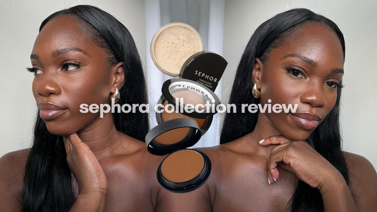 SEPHORA COLLECTION REVIEW | matte powder foundation + more complexion products on dark skin