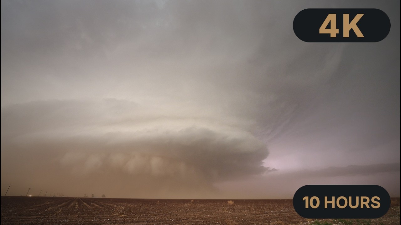 Castro County Texas Thunderstorm - 10 Hours of Storm Ambience for Sleep, Focus & TV 4K