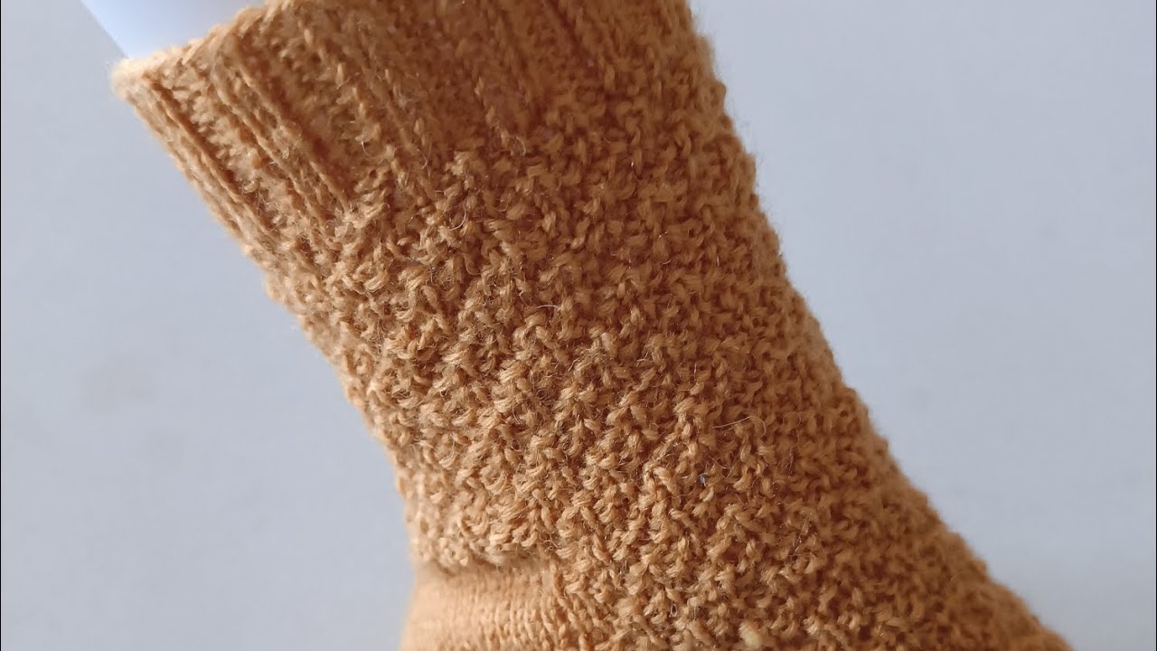Einfaches Muster, toller Effekt! Diamantmuster für Socken - aus rechten und linken Maschen (#19)