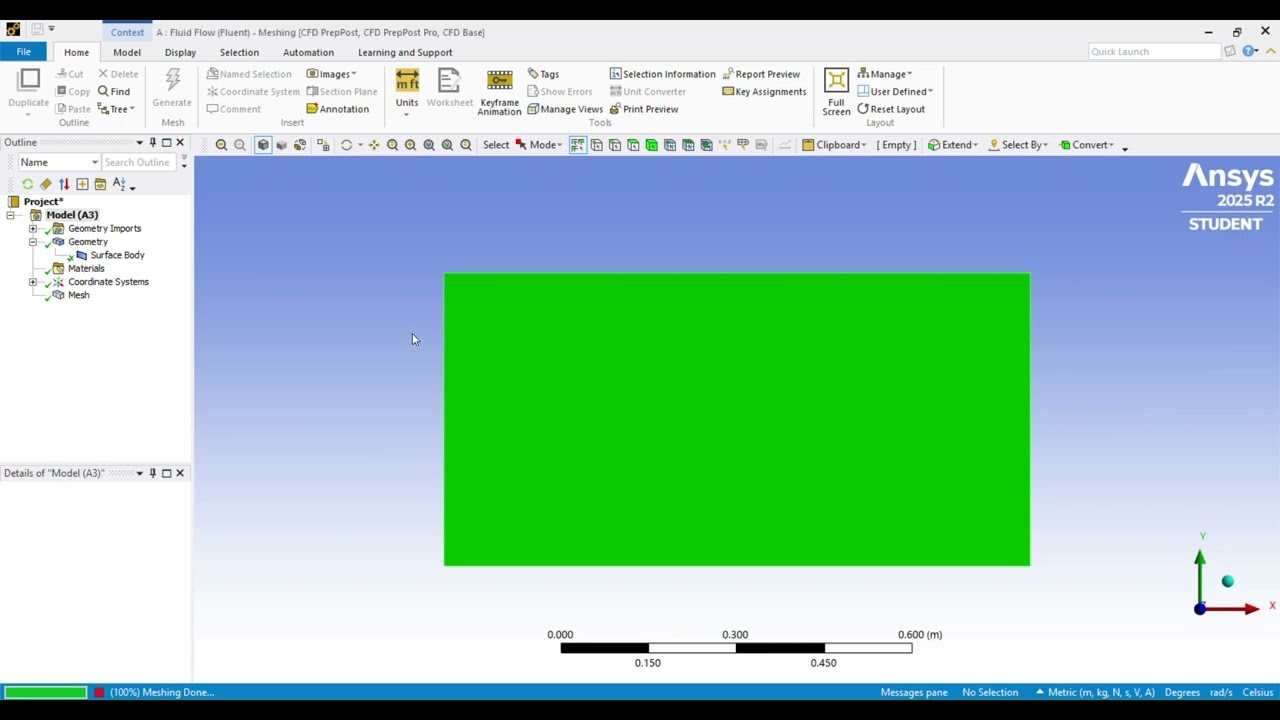 EAS 3101 ANSYS Fluent Project 2 - 2D Air Flow Over a Flat Plate