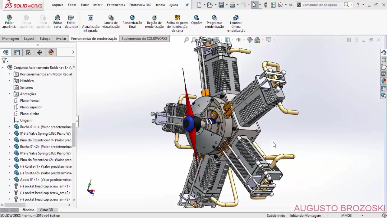 Solidworks Radial Engine Motor Radial Crankcase 05 de 15
