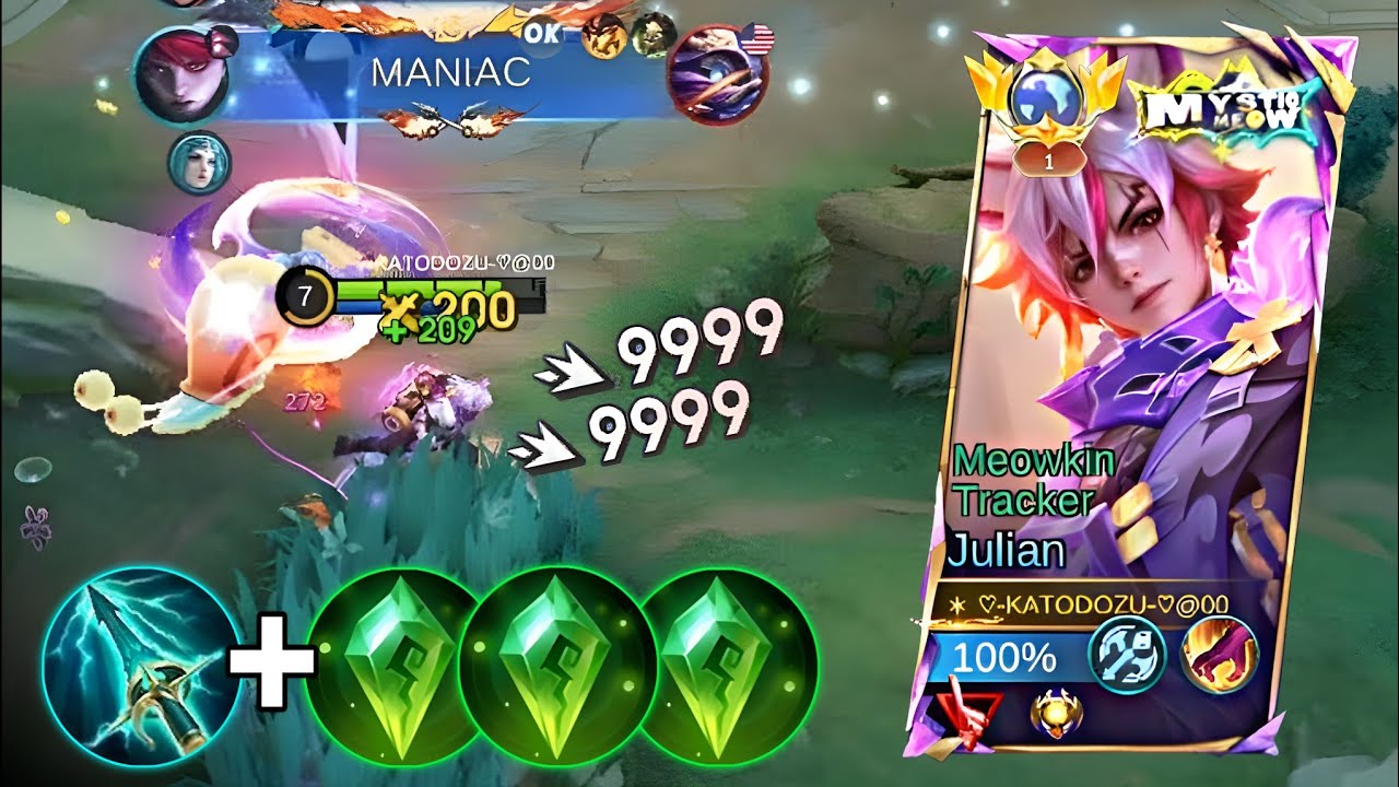 4min MANIAC + 23KILL, JULIAN FULLY MAGIC DAMAGE BUILD IS HERE! || HIGHEST DAMAGE - Moba Legends 