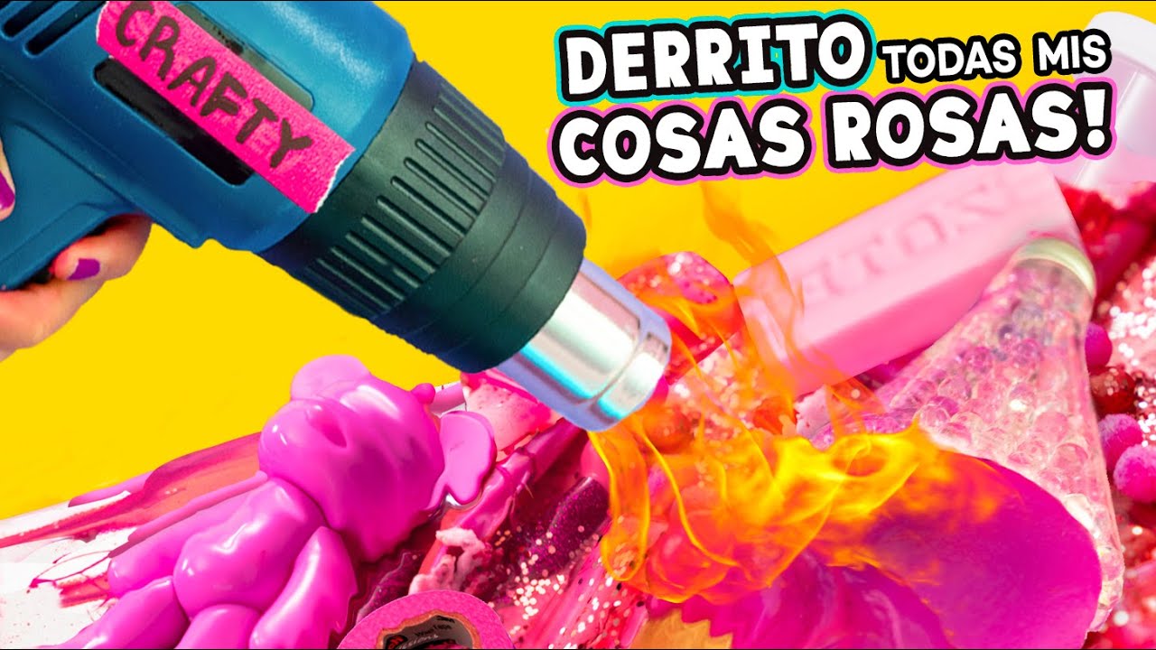 Derretí TODOS mis MATERIALES DE ARTE ROSAS para hacer esto 💖 ✄ Craftingeek