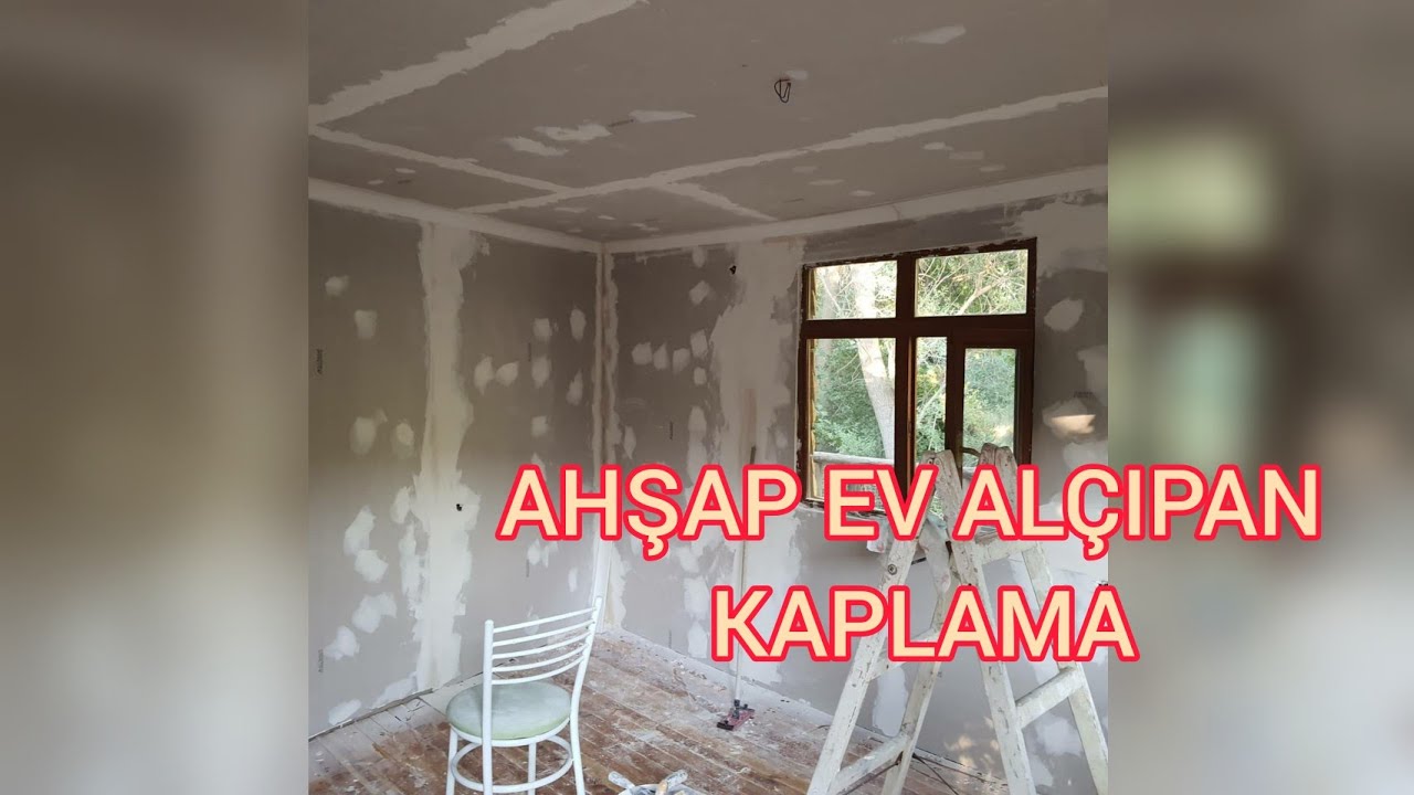 AHŞAP EV İÇİNİ ALÇIPAN KAPLAMA #alçıpan #ahşapev #plasterboard