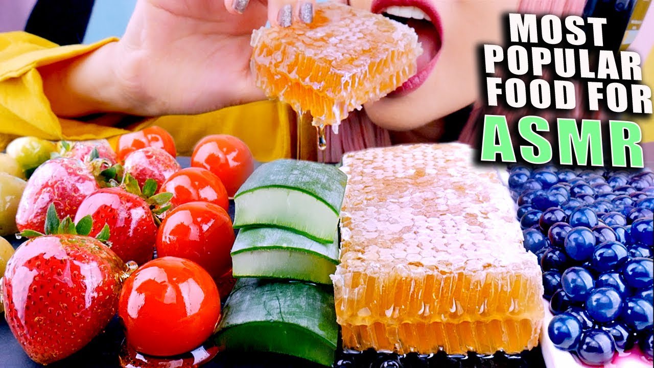 Most Popular Food For ASMR | HONEYCOMB Tanghulu Popping Boba Aloe Vera 먹방 먹방