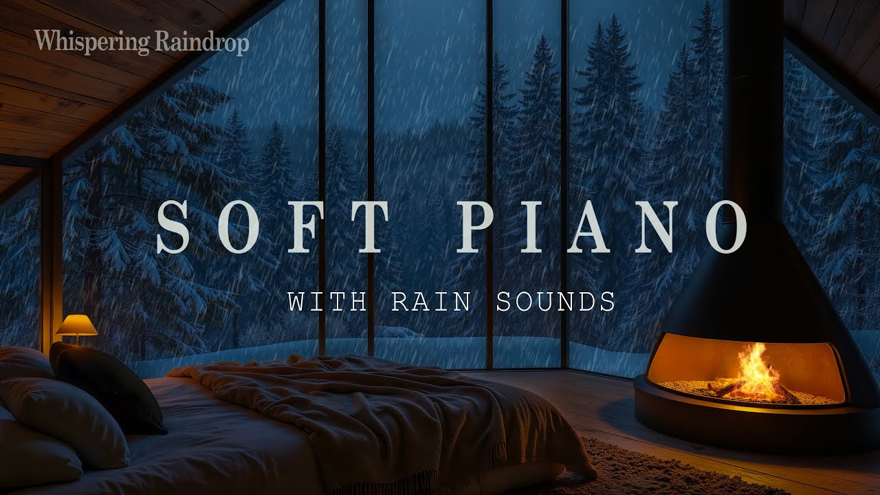 Relaxing Music + Rain Sounds for Deep Sleep and Anxiety Relief 🌧️ Warm Bedroom, Beat Insomnia