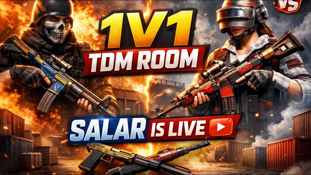 1v1 ROOM, 1V1 ROOMS BGMI , 1V1 LIVE liv, salar is live 🔴 suscribes only