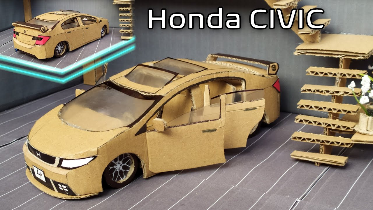 Kartondan Araba Yapımı! HONDA CIVIC / how to make car from cardboard /maket araba /modelcar /DIY