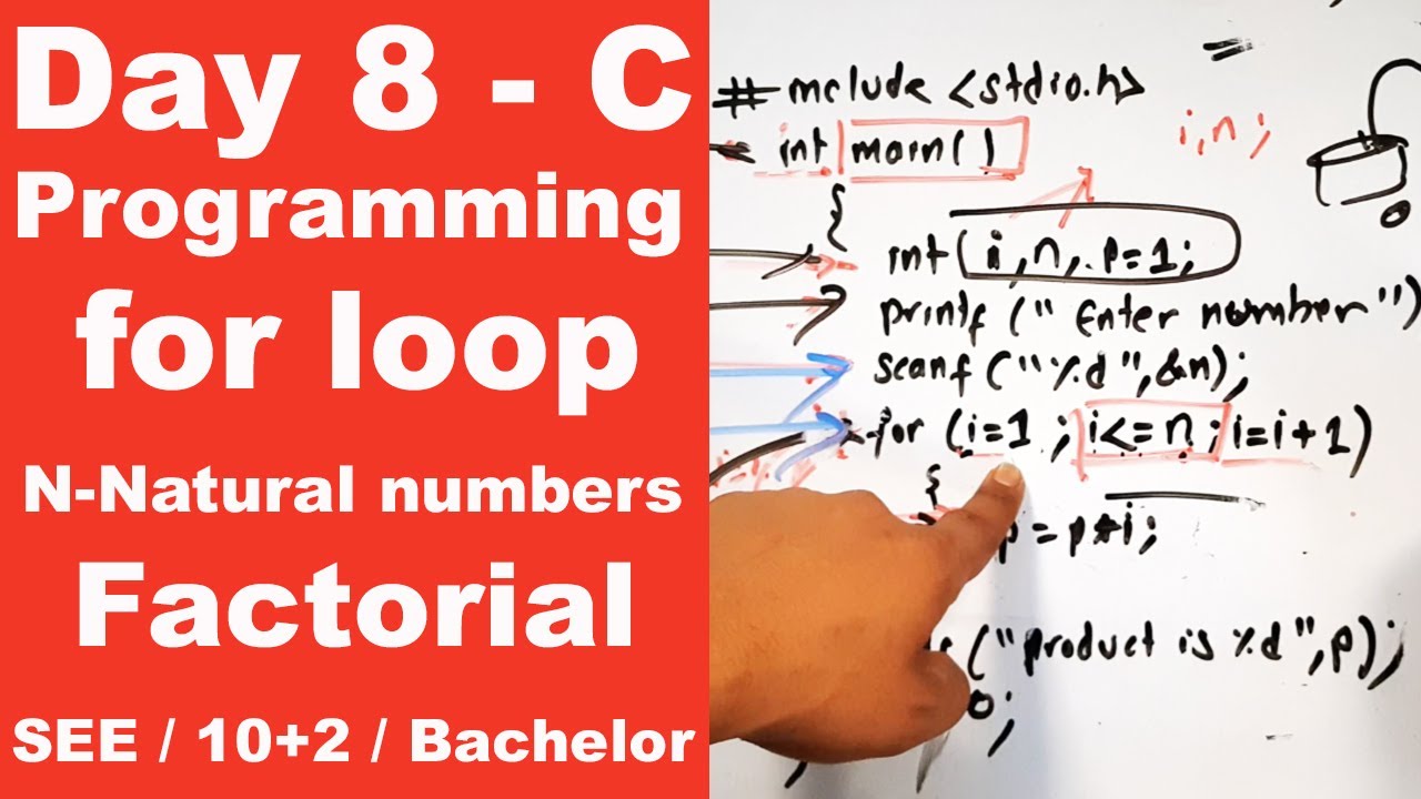 for loop in C || Factorial of given number and Sum of n - natural number || Day 8 || Readersnepal
