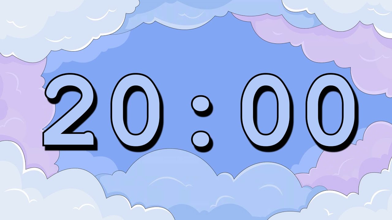 20 Minute Calm Timer Countdown | Relaxing Ambient Timer | Focus Study Countdown | Big Number