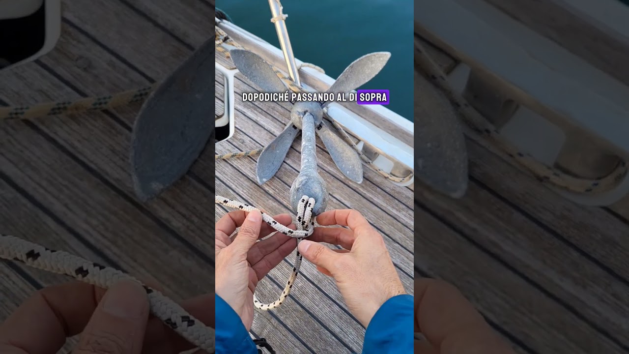NODO D'ANCOROTTO ⚓️⛵️ #knots #vela #nodi #tutorial #sailing #shorts #handmade