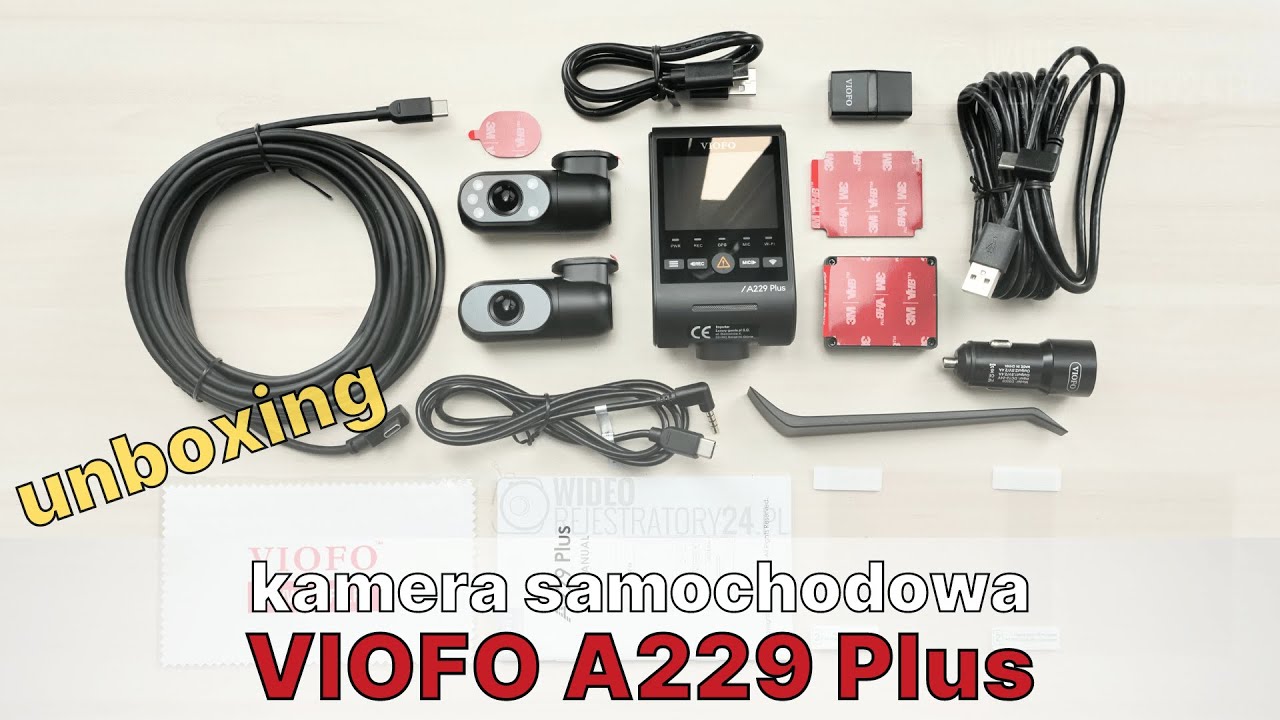 Kamera samochodowa VIOFO A229 Plus 3CH - unboxing