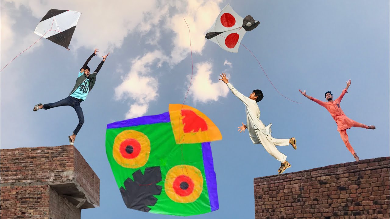 Kite catch with challenge Big jump Catch | kite Flying
