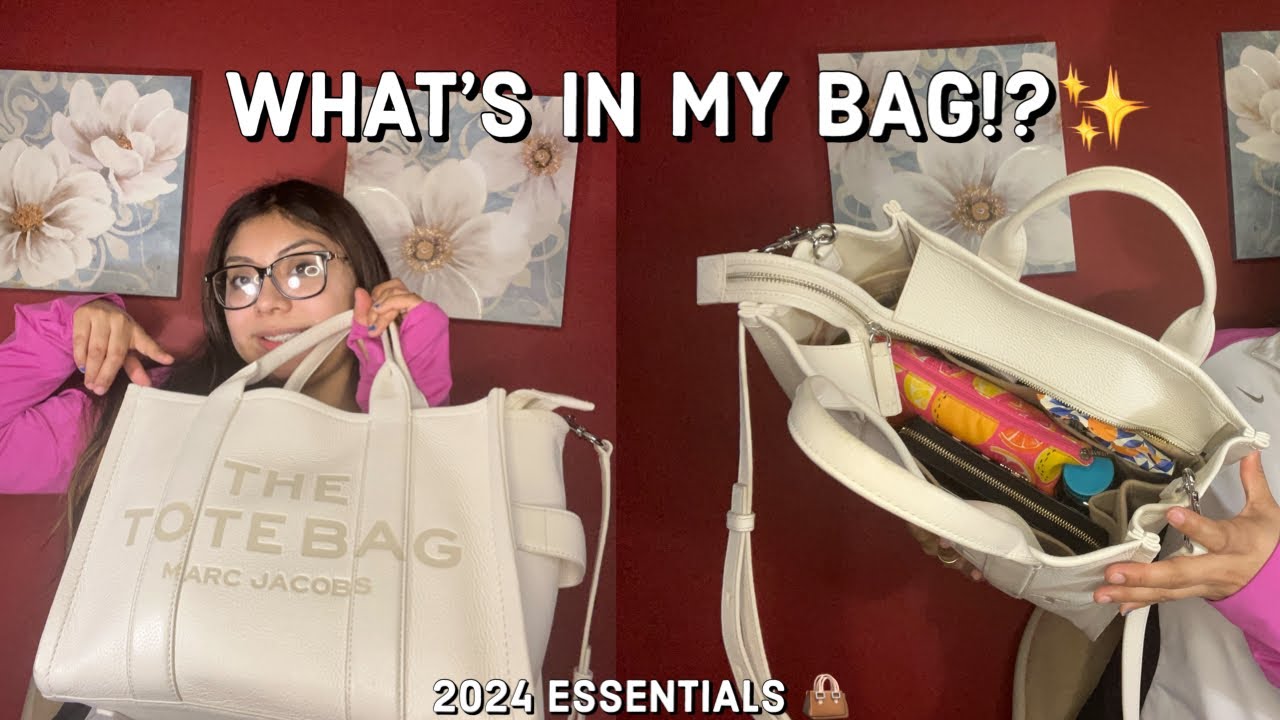 WHATS IN MY BAG THE LEATHER MEDIUM TOTE BAG MARC JACOBS