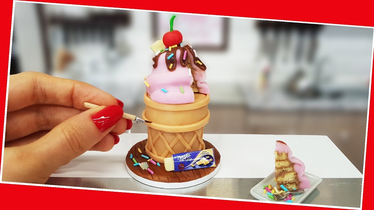 Mini ICE-CREAM cake / real mini cake/ Jenny's mini cooking / ASMR/ tiny food