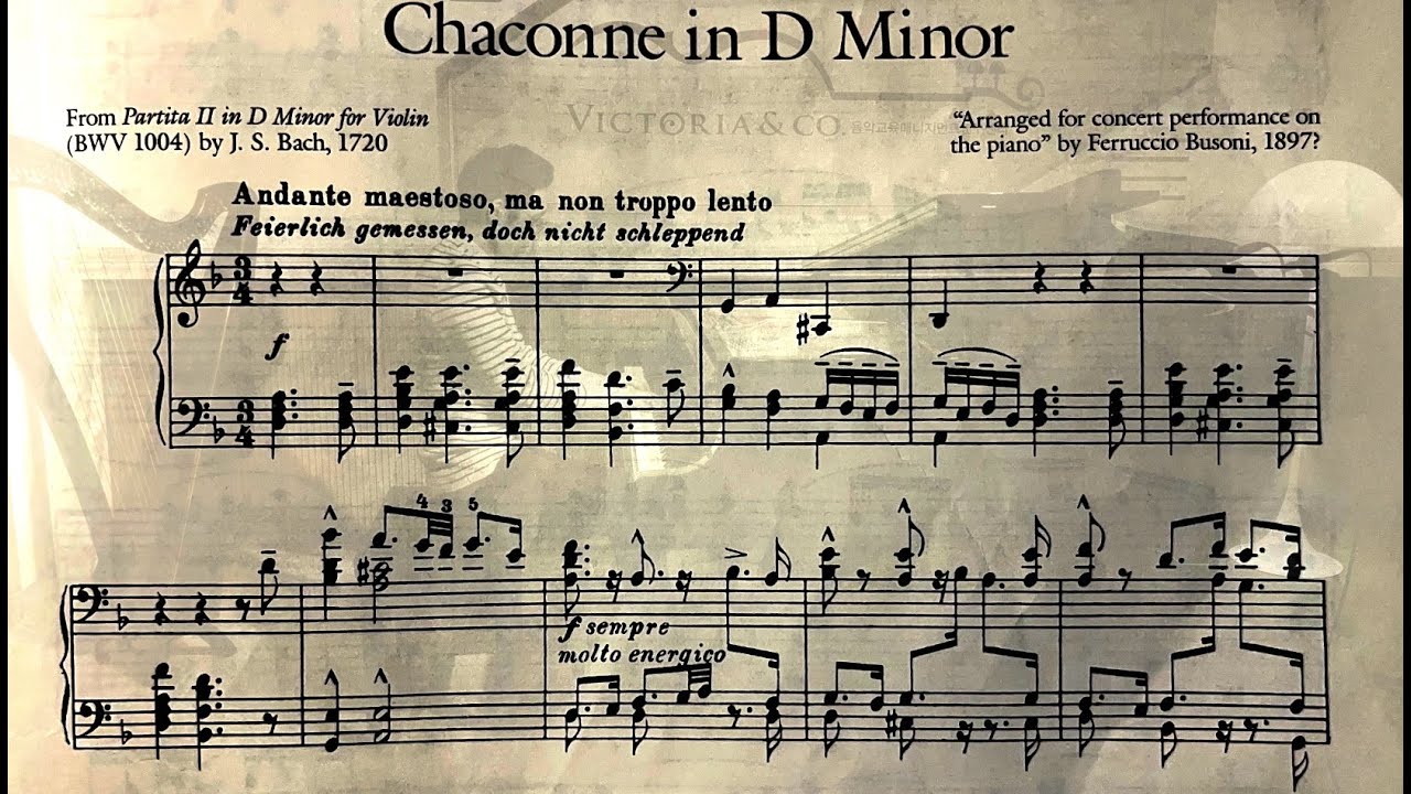 부조니 샤콘느 - 악보/Busoni Chaconne piano in D Minor from Bach partita II for violin - sheet music