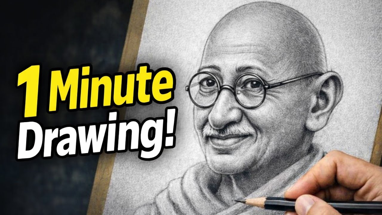 Mahatma Gandhi Drawing 2023 | Easy Pencil Sketch of Mahatma Gandhi মহাত্মা গান্ধী ছবি অঙ্কন